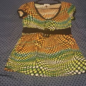 Geometrical designed colorful shirt